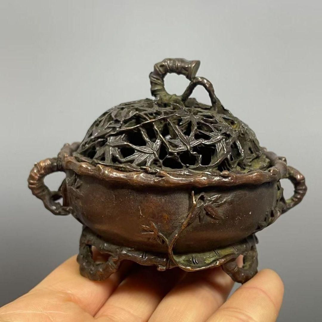 銅器 祥雲透かし彫り香炉 茶道具 香道具 装飾品 工芸品 置物 銅器 祥雲透かし彫り香炉 茶道具 香道具 装飾品 工芸品 置物