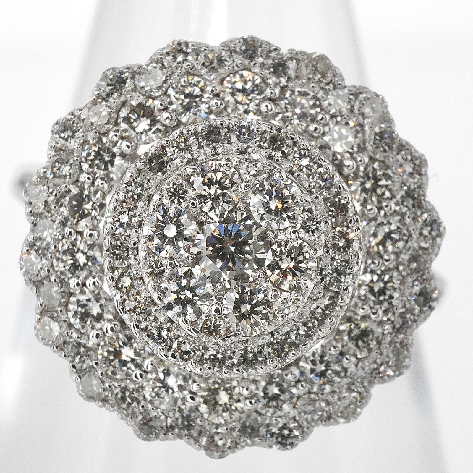 ダイヤ リング K18WG パヴェ ダイヤモンド 指輪 メレ 18金 - メルカリ