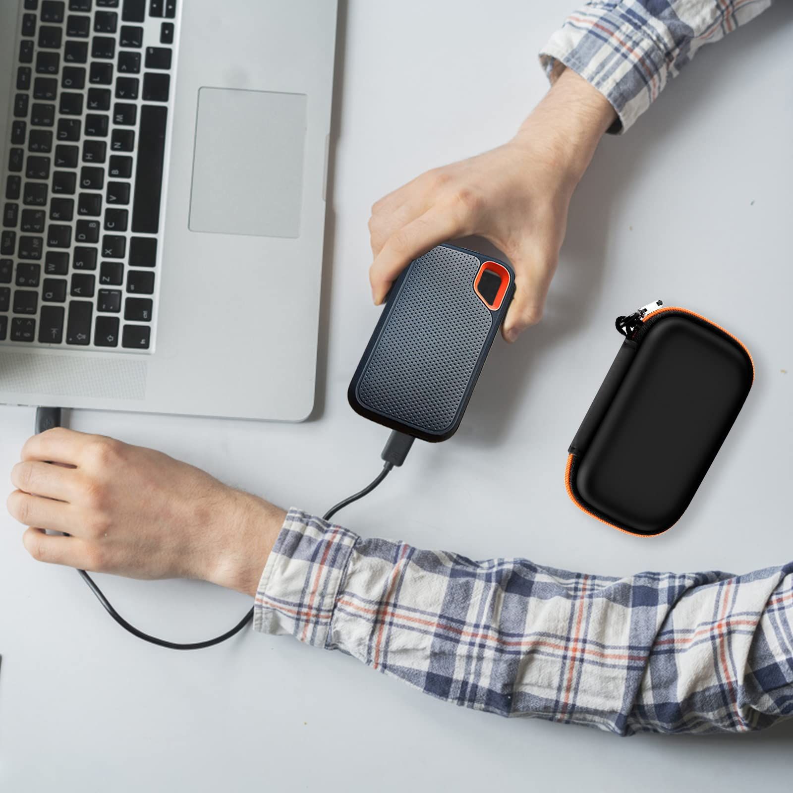 SanDisk 外付けSSD ダークブルー/オレンジ/4TB External スマホ・タブレット・パソコン SanDisk 外付けSSD ダーク