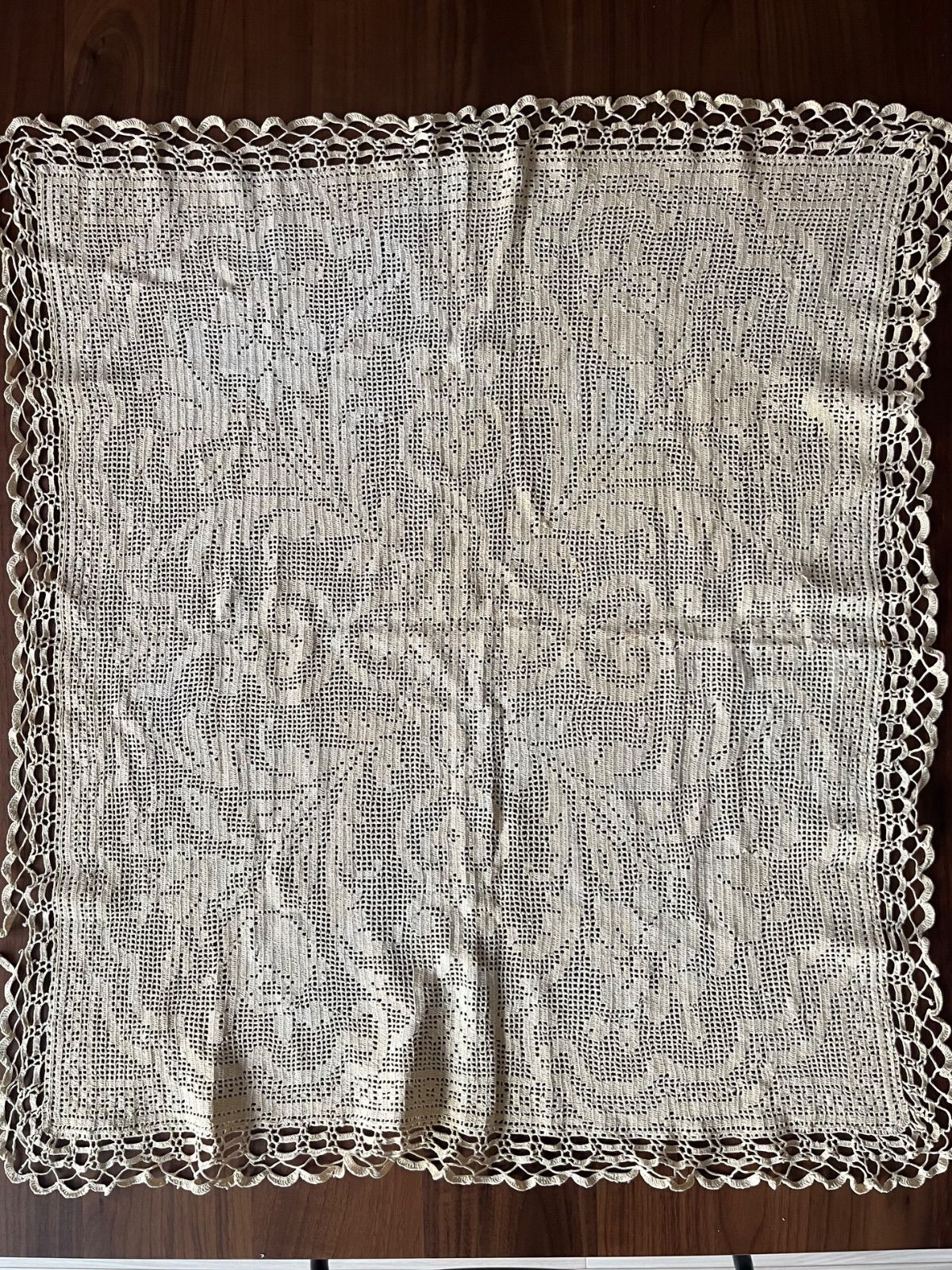 フランスアンティークレース クロッシェレースのブランケット