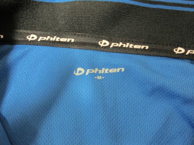 Phiten ファイテン ポロシャツ 半袖 ハーフジップ ポケット ブルー sizeM