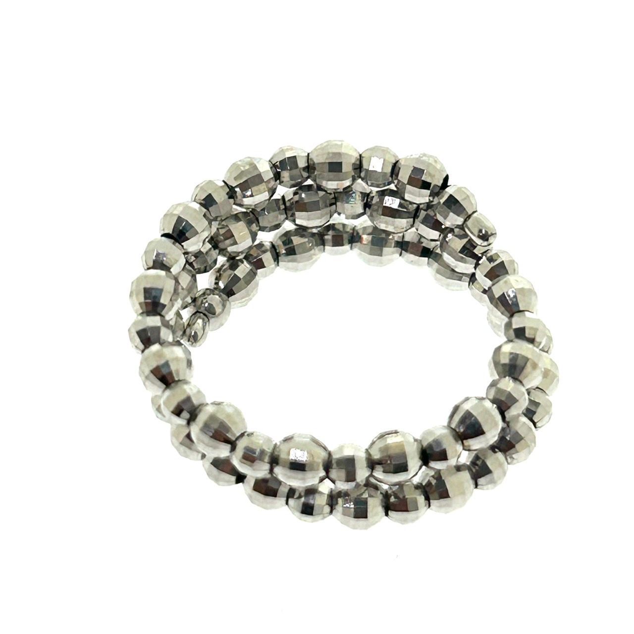 1.2g ファッション k18wg☆ミラーボール 形状記憶リング