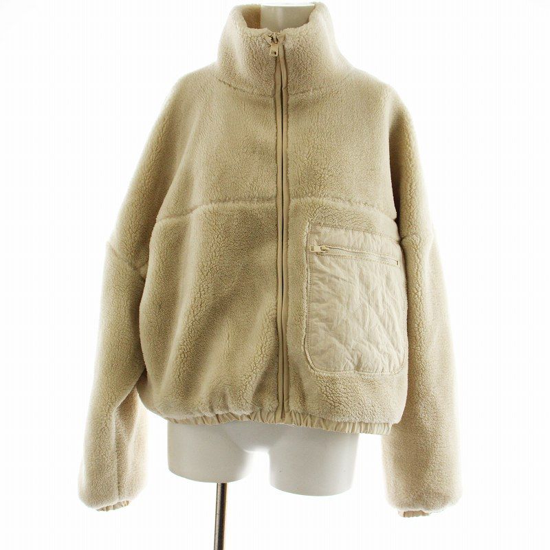 【ほぼ未使用】ZARA ボアジャケット アイボリー　L ザラ ZARA ボアジャケット フリースジャケット アウター