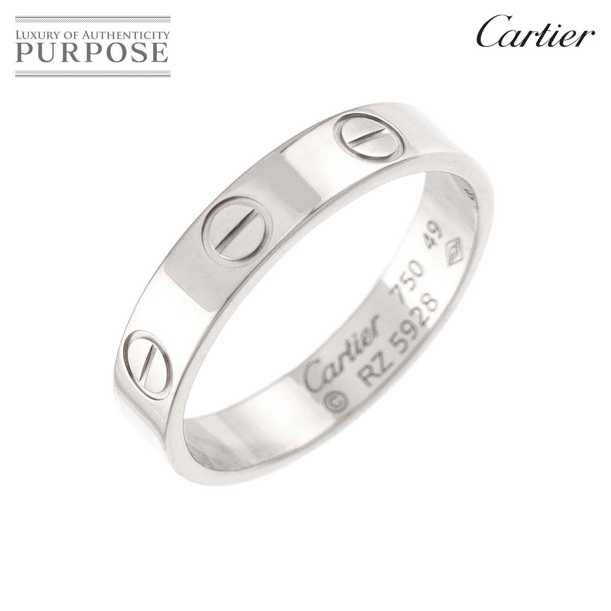 Cartier カルティエ　WG ラブリング　クラシック　49 カルティエ Cartier ミニラブ #49 リング K18 WG ホワイトゴールド 750