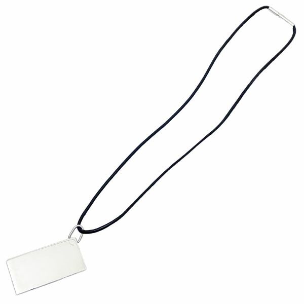 エルメス ネックレス シンボル チョーカー 1 片側のみ メタル レザー 革 シルバー ブラック 黒 HERMES ペンダント