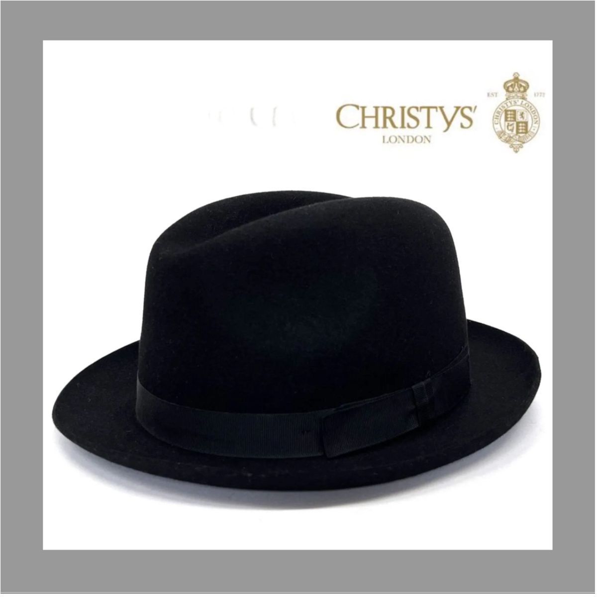 クリスティーズロンドンCHRISTYS' LONDON中折れウールハット黒59 CHRISTYS' LONDONクリスティーズロンドン インポート帽体 フェルト