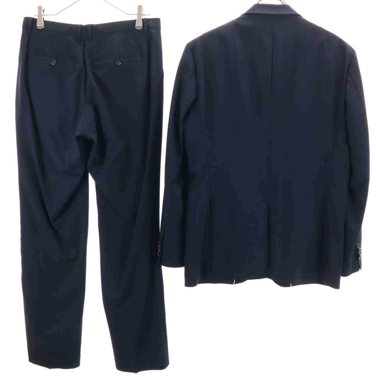 HUGO BOSS ヒューゴボス ウール スーツ 上下 セットアップ 38R ネイビー メンズ 古着