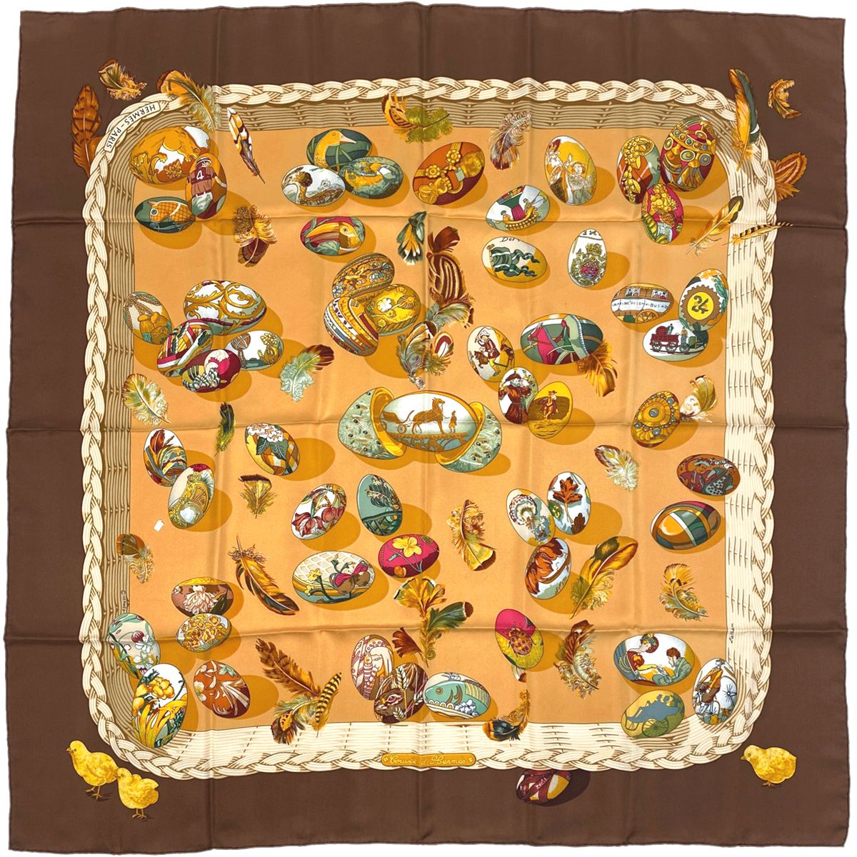 HERMÈS エルメス　カレ90 エルメスの卵 HERMES エルメス カレ90『COUVEE D'HERMES エルメスの卵』大判スカーフ