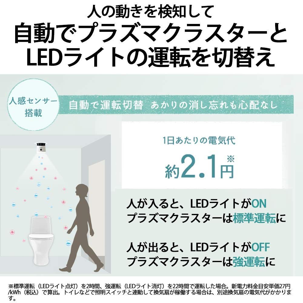 シャープ プラズマクラスター イオン発生機 トイレ用 天井 LED 照明 E26口金 ホワイト IG-KTA20-W - メルカリ