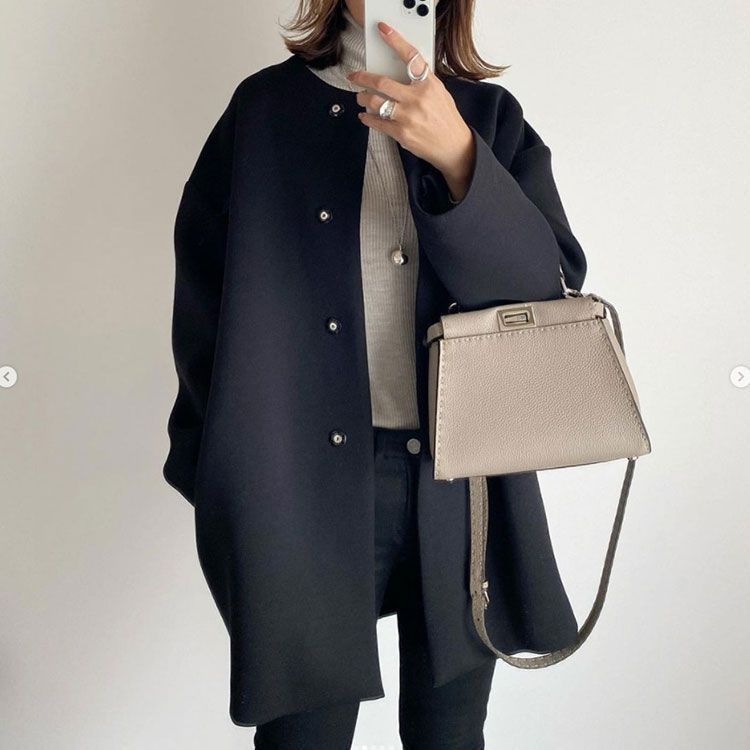 フロントボタン ドロップショルダー