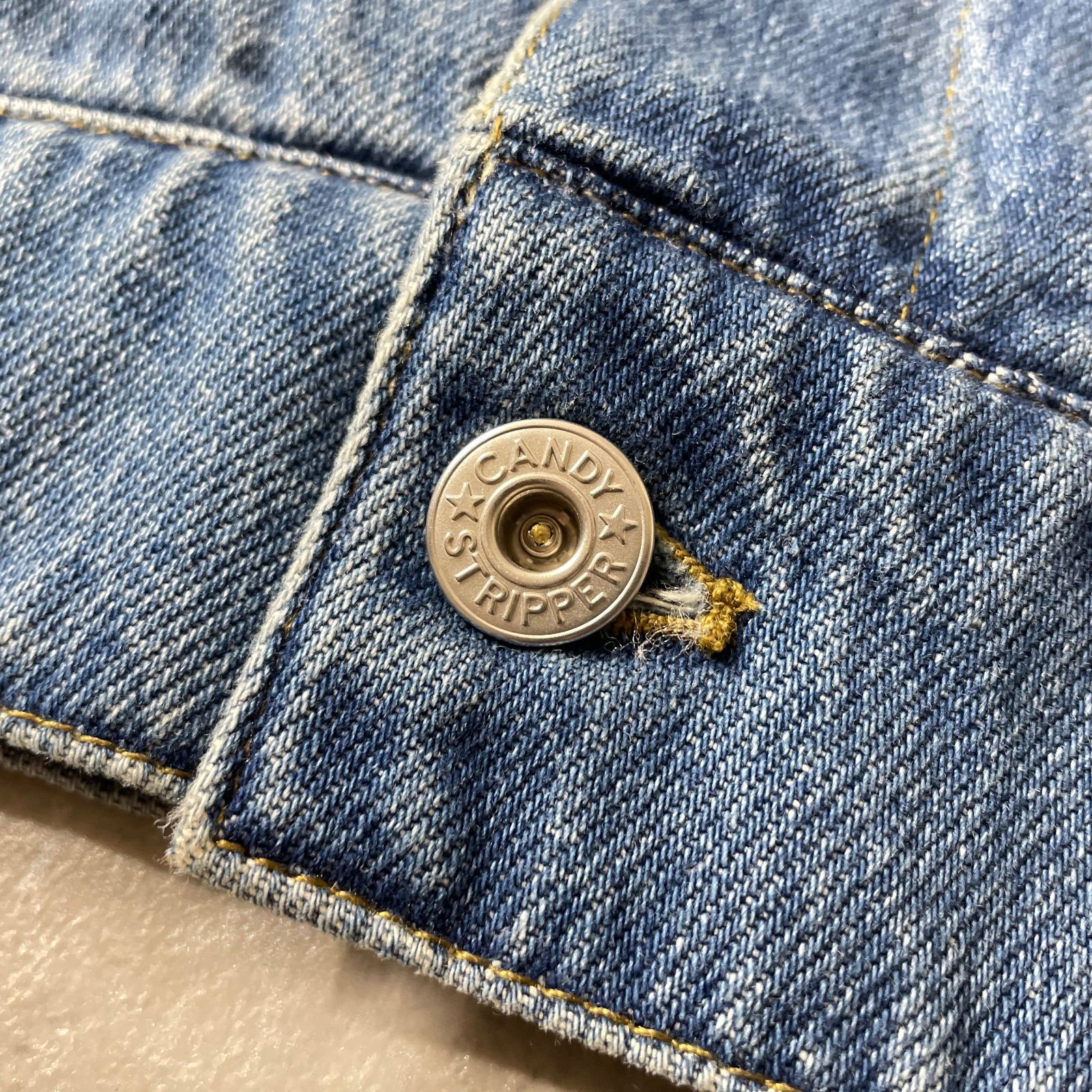 定価3.7万 CANDY STRIPPER COMBINED DENIM JACKET ドッキング デニム