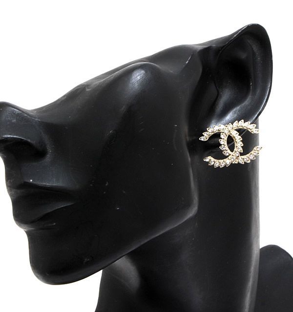 美品 シャネル CHANEL キラキラココマーク ピアス【61086