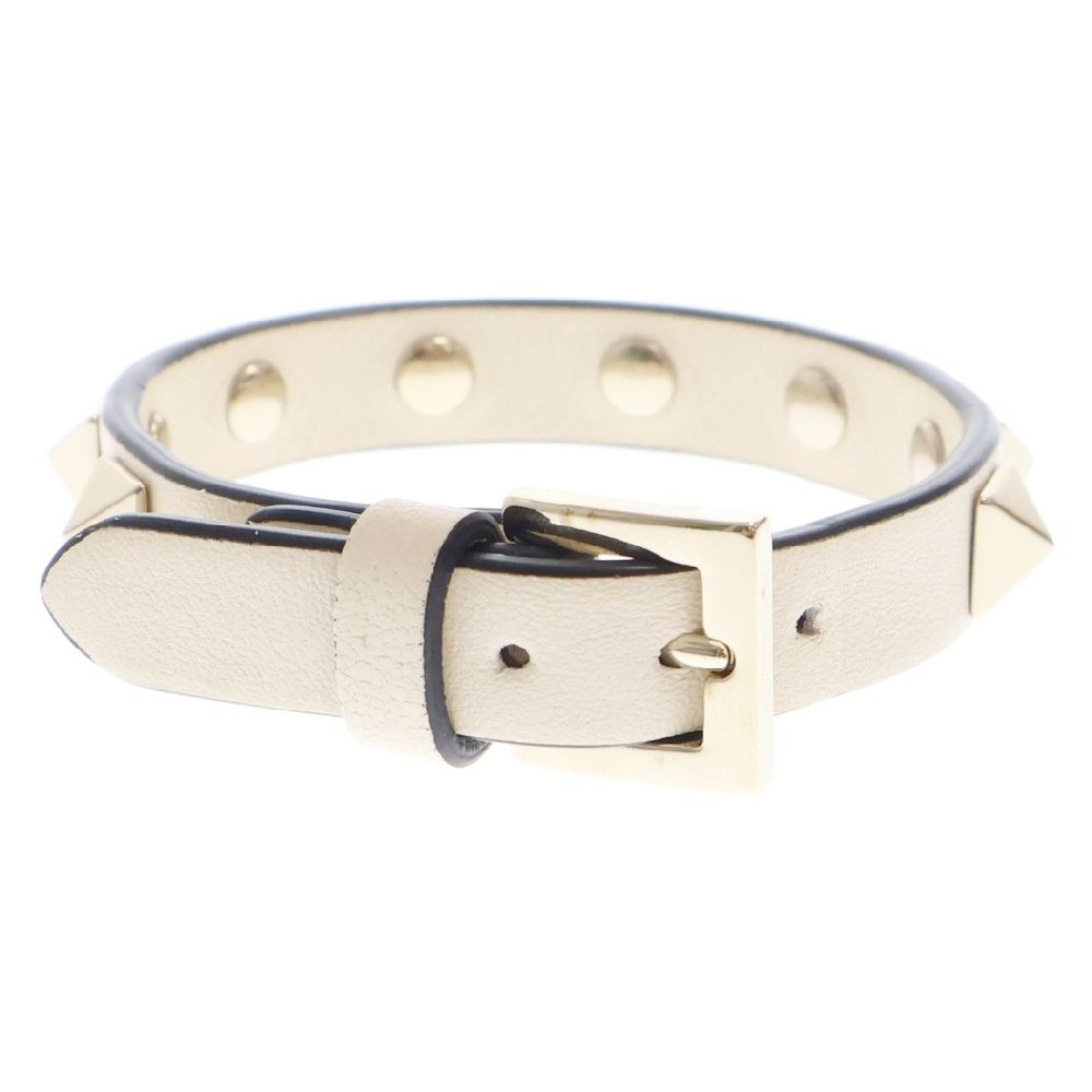 ヴァレンティノ ホワイトレザースタッズバングル VALENTINO