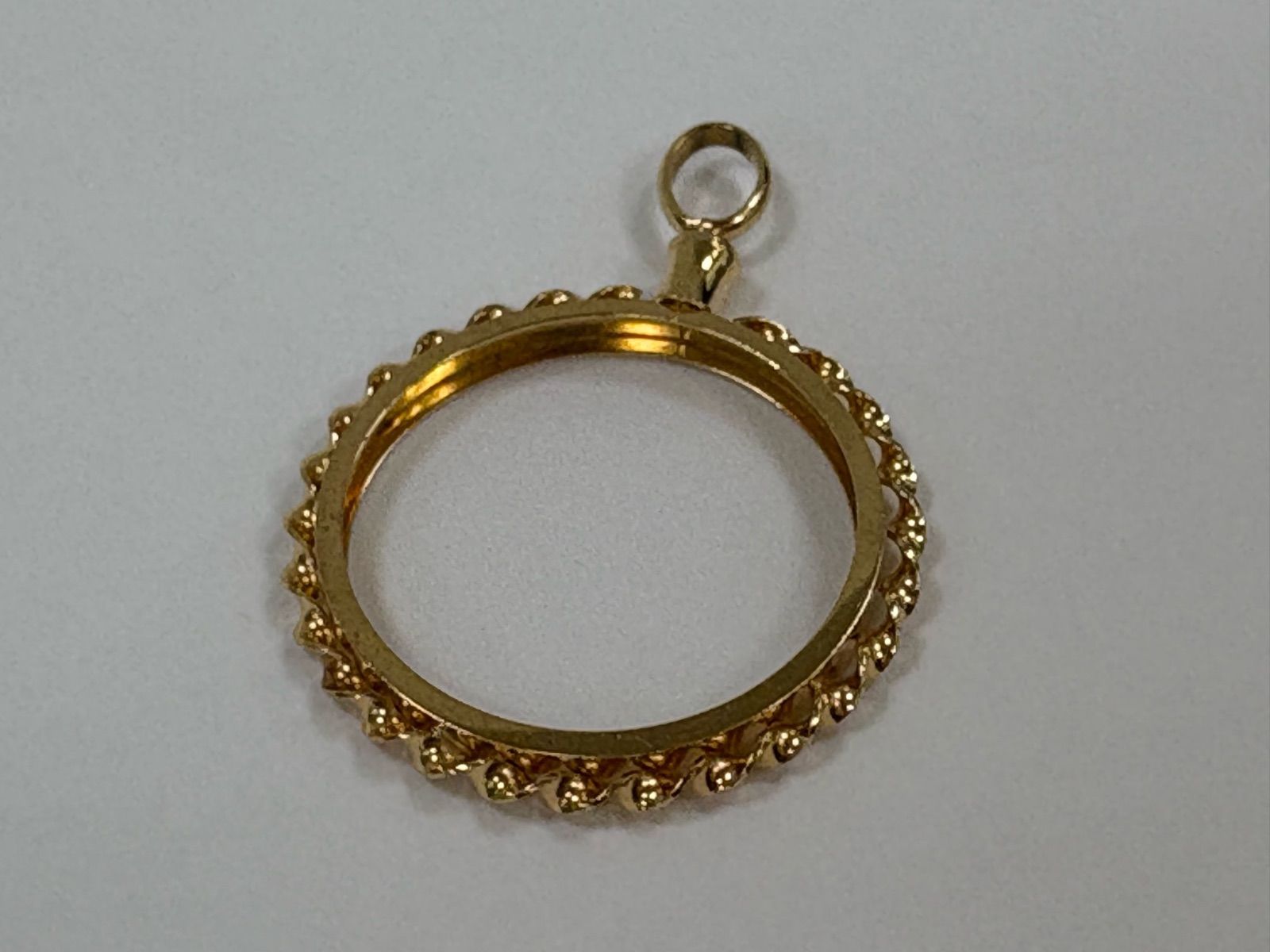 ノンブランドジュエリー 1 4ozコイン用ペンダント枠 K18YG K18イエローゴールド ペンダント