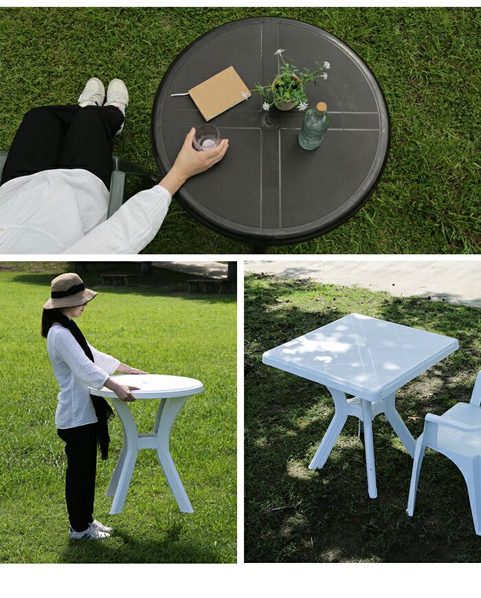 配送商品は通常配送無料。 ガーデンテーブル 屋外テーブル スクエア ラウンド 単品 丈夫 シンプル おしゃれ ガーデンファニチャー 庭 イタリア製 軽量設計 【人気急上昇】