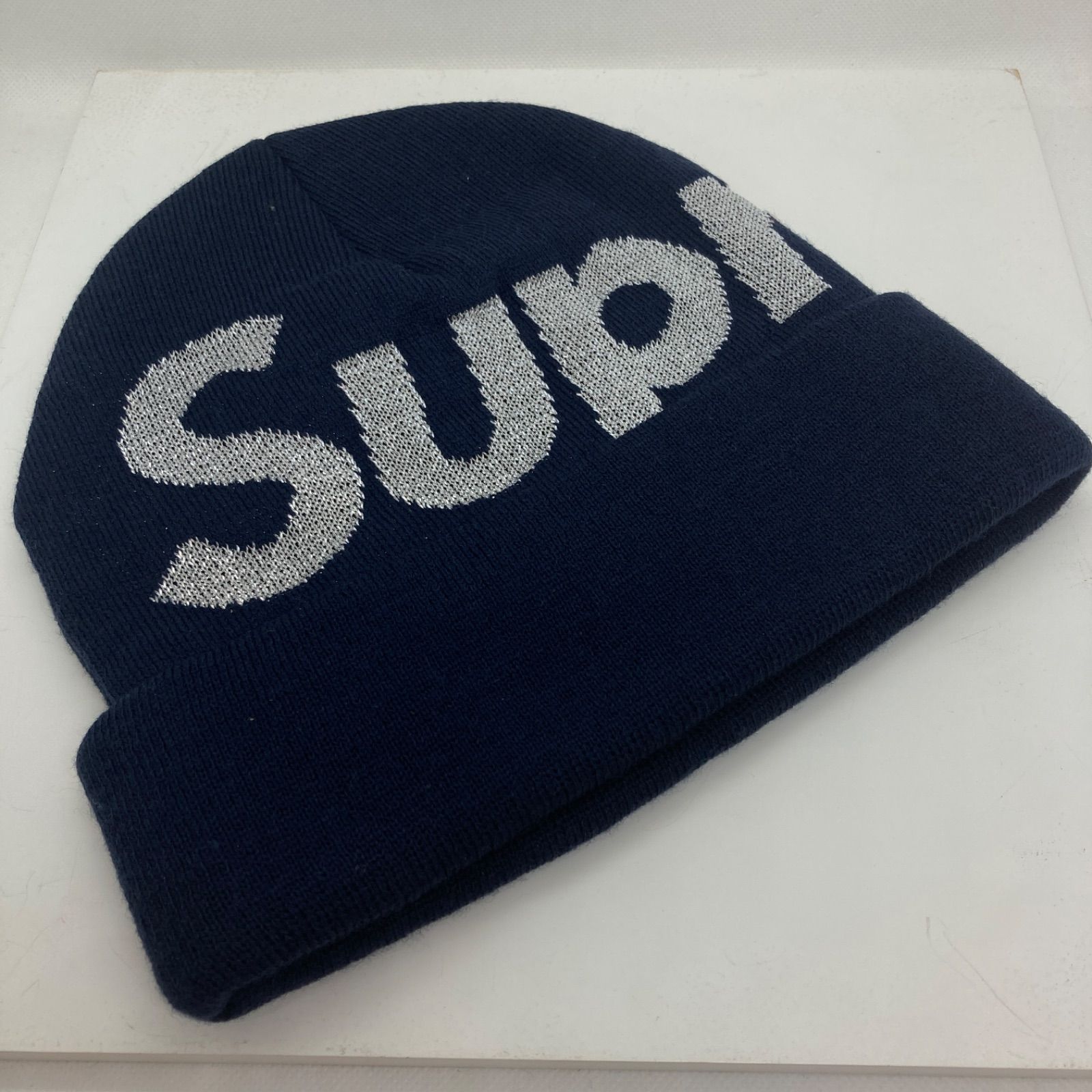 Supreme Big Logo Beanie Navy ネイビー-