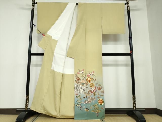 駒刺繍 吉祥宝尽くし飛鶴丸文