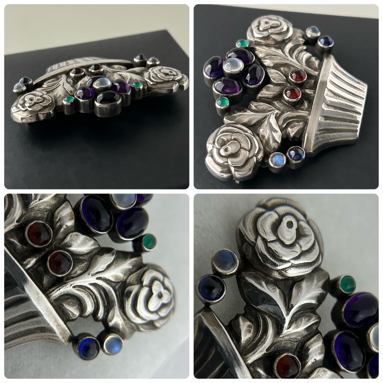 美品 ジョージジェンセン ブローチ フラワー 113 ヴィンテージ