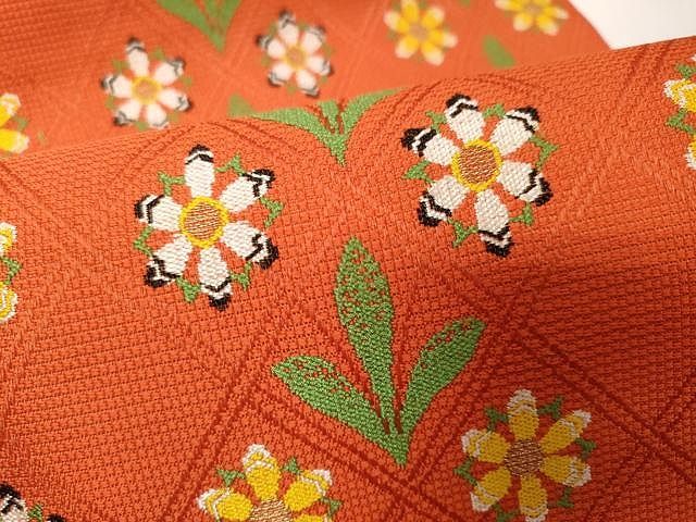 平和屋着物○九寸名古屋帯 作家物 臈纈染め 唐草文 金彩 絹