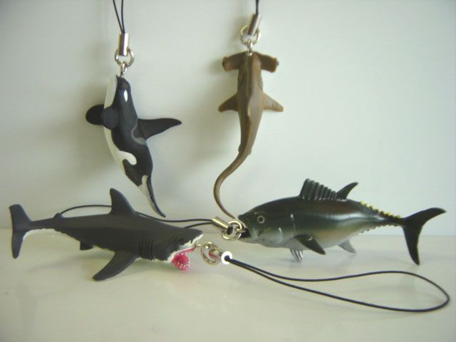 ♯Hsi09LJ地球生命紀行サメ&日本近海の生き物ストラップフル8種 近海