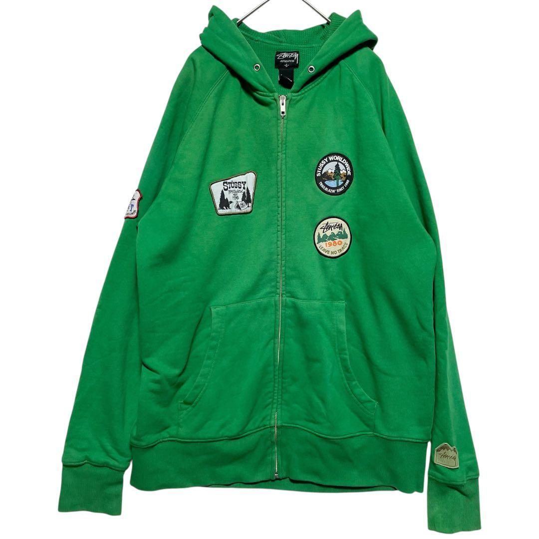 STUSSY ステューシー パーカー ジップアップ フーディー ワッペン 