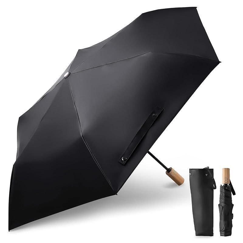 【在庫セール】atRise[アットライズ] 日傘 折りたたみ UVカット99％ 自動開閉 (trueblack)