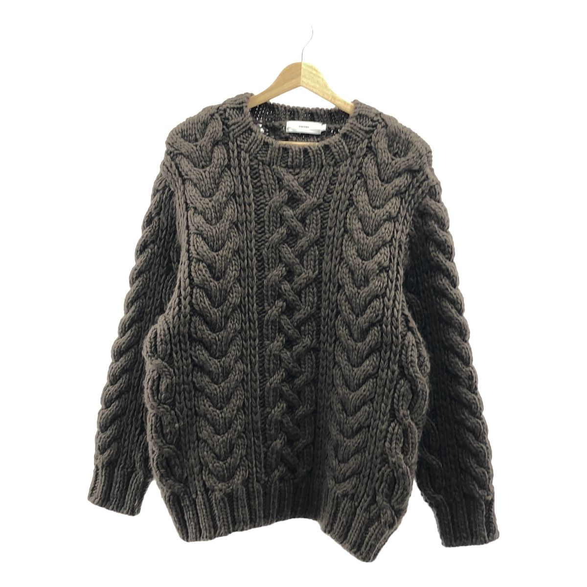 Graphpaper | グラフペーパー | 2018AW | Big Cable Hand Knit ビッグケーブル ウール ハンドニット | 1 | ブラウン | メンズ