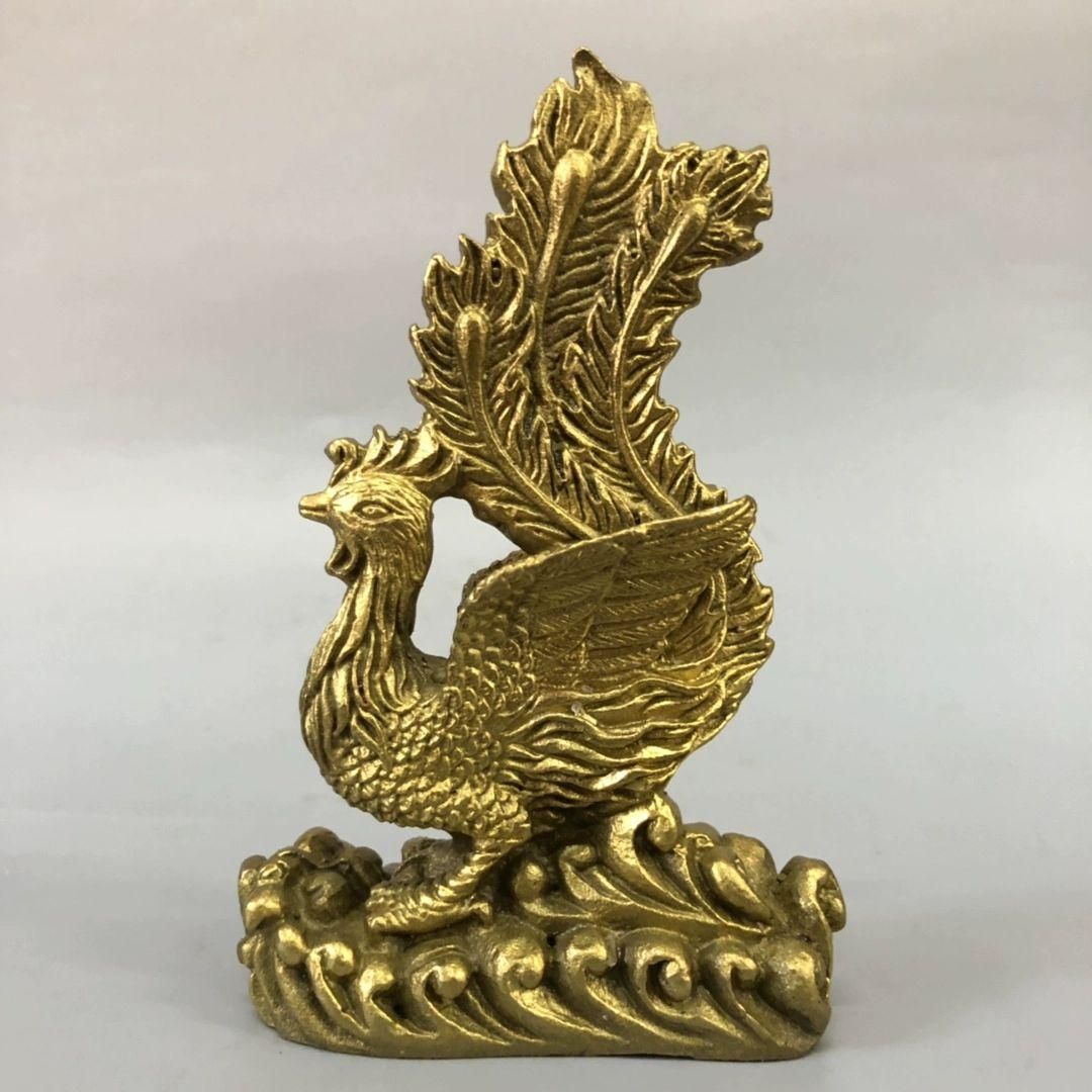 銅器 鳳凰 鳳来儀 客間 玄関 書架装飾品 工芸品 開運 風水 置物