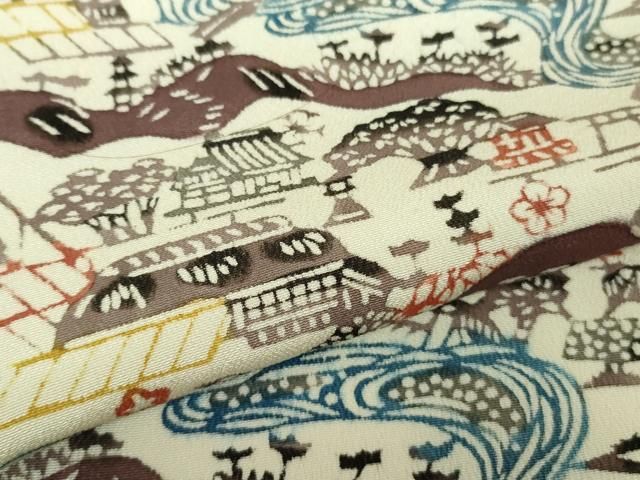 平和屋本店□超希少 人間国宝 芹沢圭介 型絵染 付下げ小紋 小川の