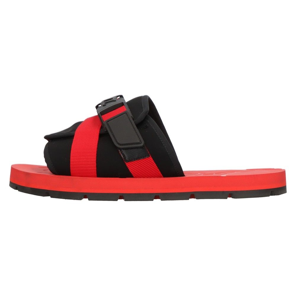 CHRISTIAN LOUBOUTIN (クリスチャンルブタン) Siwa Clip スワクリップ バックル付きスライドサンダル ブラック/レッド 1230939-H358
