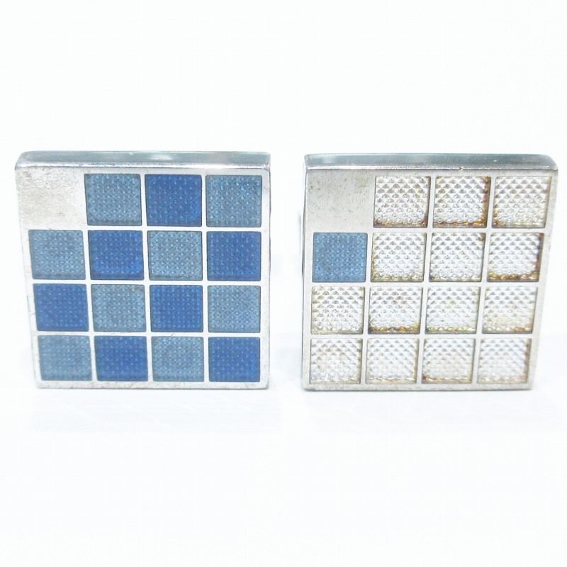 ルイヴィトン LOUIS VUITTON ダミエ ブトン ドゥ マンシェット M64660 カフスボタン カフリンクス シルバー925 総重量約14.8g スクエア 青 ブルー AA 0429