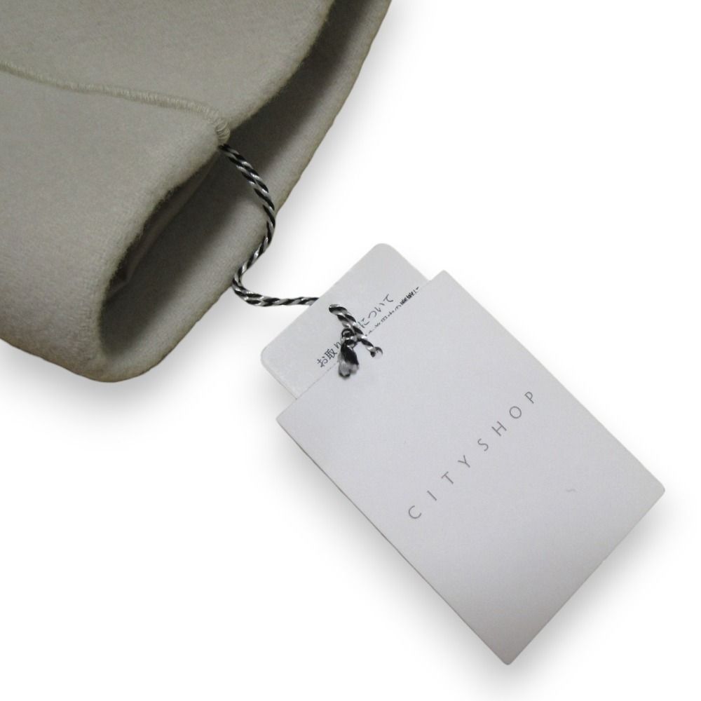 CITYSHOP - 未使用 CITYSHOP シティショップ ウールブレンド ノーカラー オーバーコクーンコート 19-020-042-5060 サイズF ベージュ レディース 古着 中古 USED 未使用 CITYSHOP シティショップ ウールブレンド ノーカラー オーバー