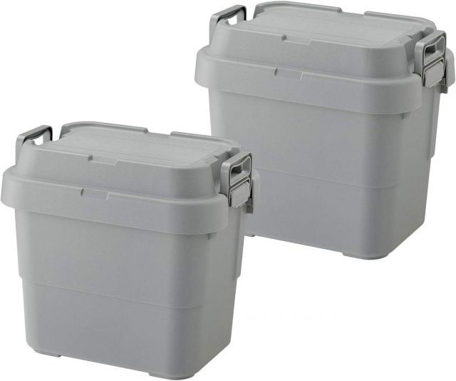 リス RISU 収納ボックス トランクカーゴ 22L グレー TC-20S 2個セット コンテナ ボックス スタッキング 屋外収納 キャンプ 防水 GHON101