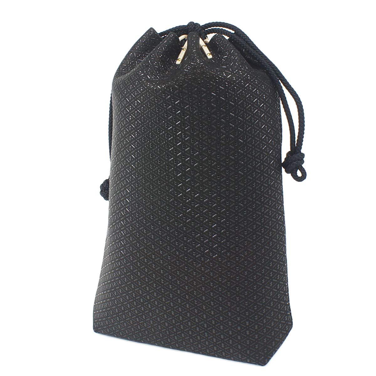 [美品]印傳屋合切袋巾着袋鹿革ひょうたん柄 Amazon.co.jp: [印傳屋] 印伝 合切袋 巾着袋 マチ付 鹿革 黒地