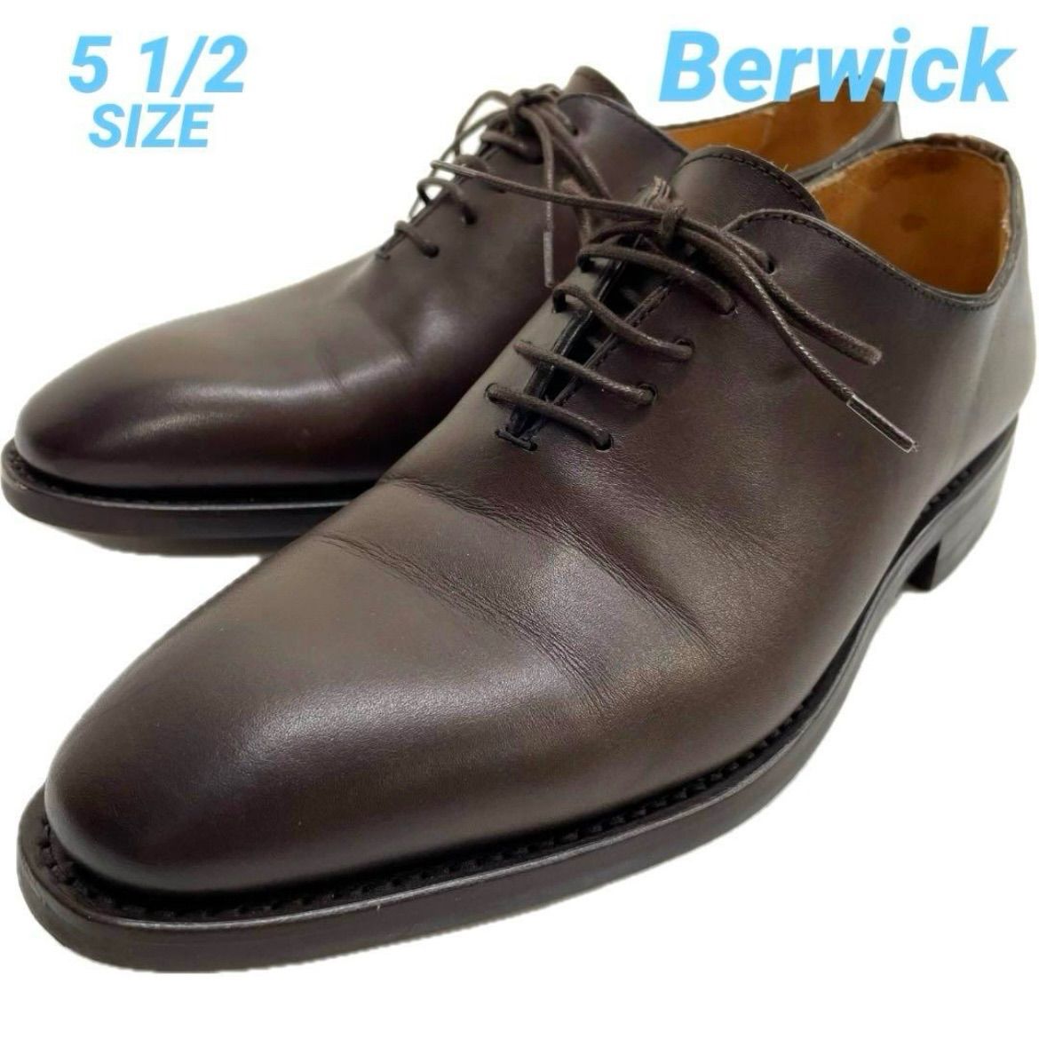 Berwick バーウィック 5216 ホールカット ドレスシューズ レザードレスシューズ ビジネスシューズ 革靴 ブラウン メンズ recollect有明ガーデン店B9635