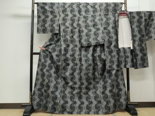 平和屋着物○本場村山大島紬 アンサンブル 花繋ぎ 正絹 逸品