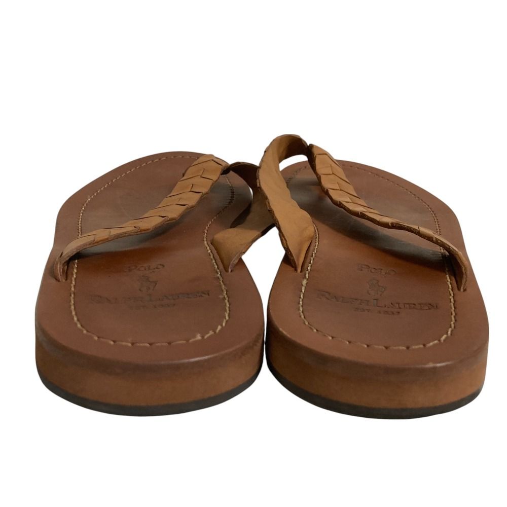 美品 Polo Ralph Lauren ポロラルフローレン レザー トングサンダル 9D
