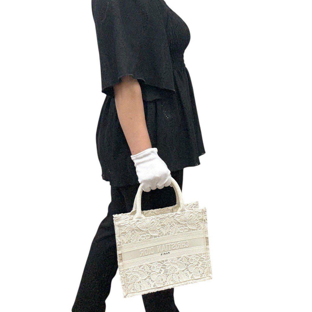 極美品】DIOR ディオール マクラメレース ブックトート スモール