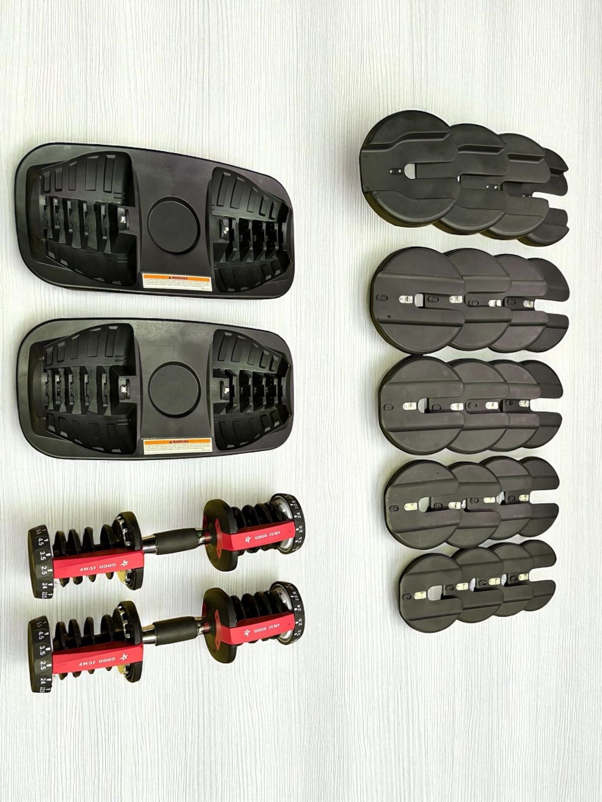 GOGO JUMP 可変式ダンベル 24kg （2/2）　箱付き ② gogojump可変式ダンベル 24Kg x 2/2個 dumbbell-005set1.jpg