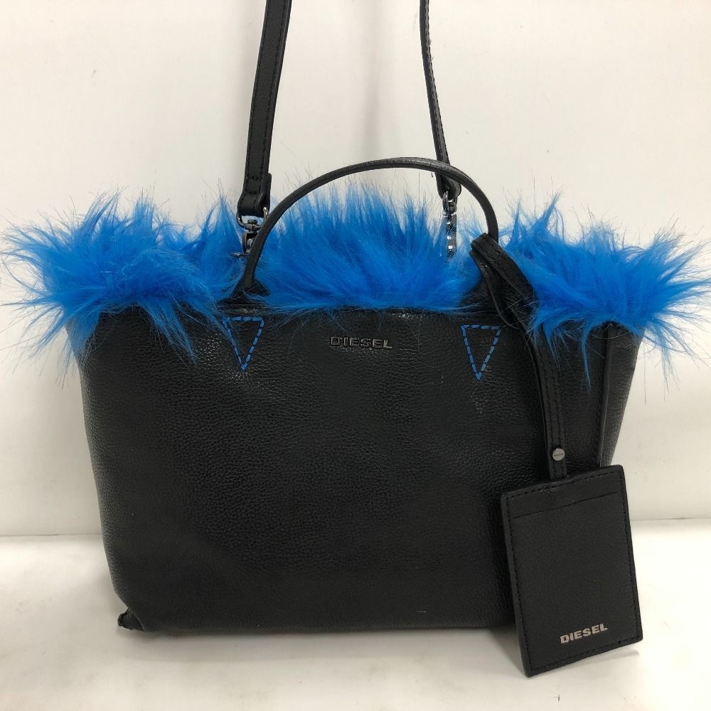 02w16046 ディーゼル DIESEL 内ファー 2wayハンドバッグ ブラック 