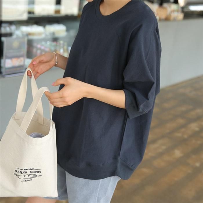 七分袖カットソー レディース 麻 ゆったり Tシャツ 7分袖 T