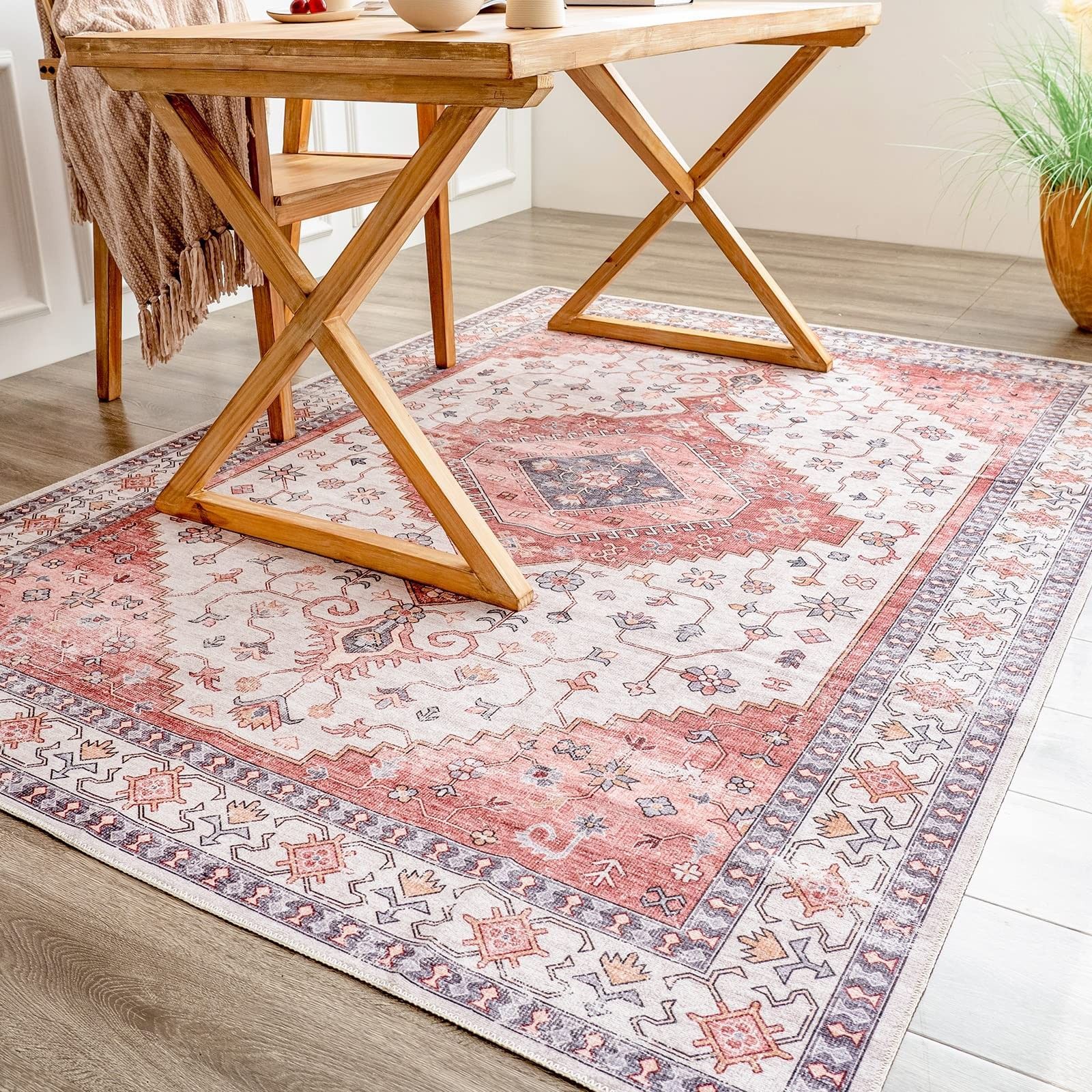 120万ノット高密度のペルシャ柄ウィルトン織りラグマット 約 240×340