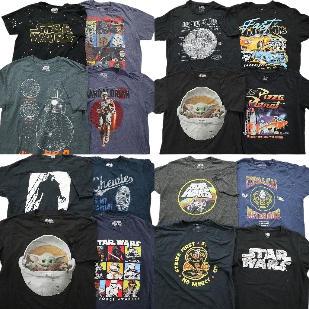 古着卸 映画 ドラマ 半袖Tシャツ 16枚セット メンズ L スターウォーズ ワイルドスピード ベスト キッド 古着 NA0207