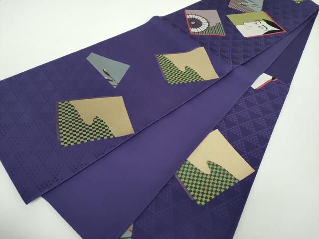 六通柄袋帯 歌舞伎