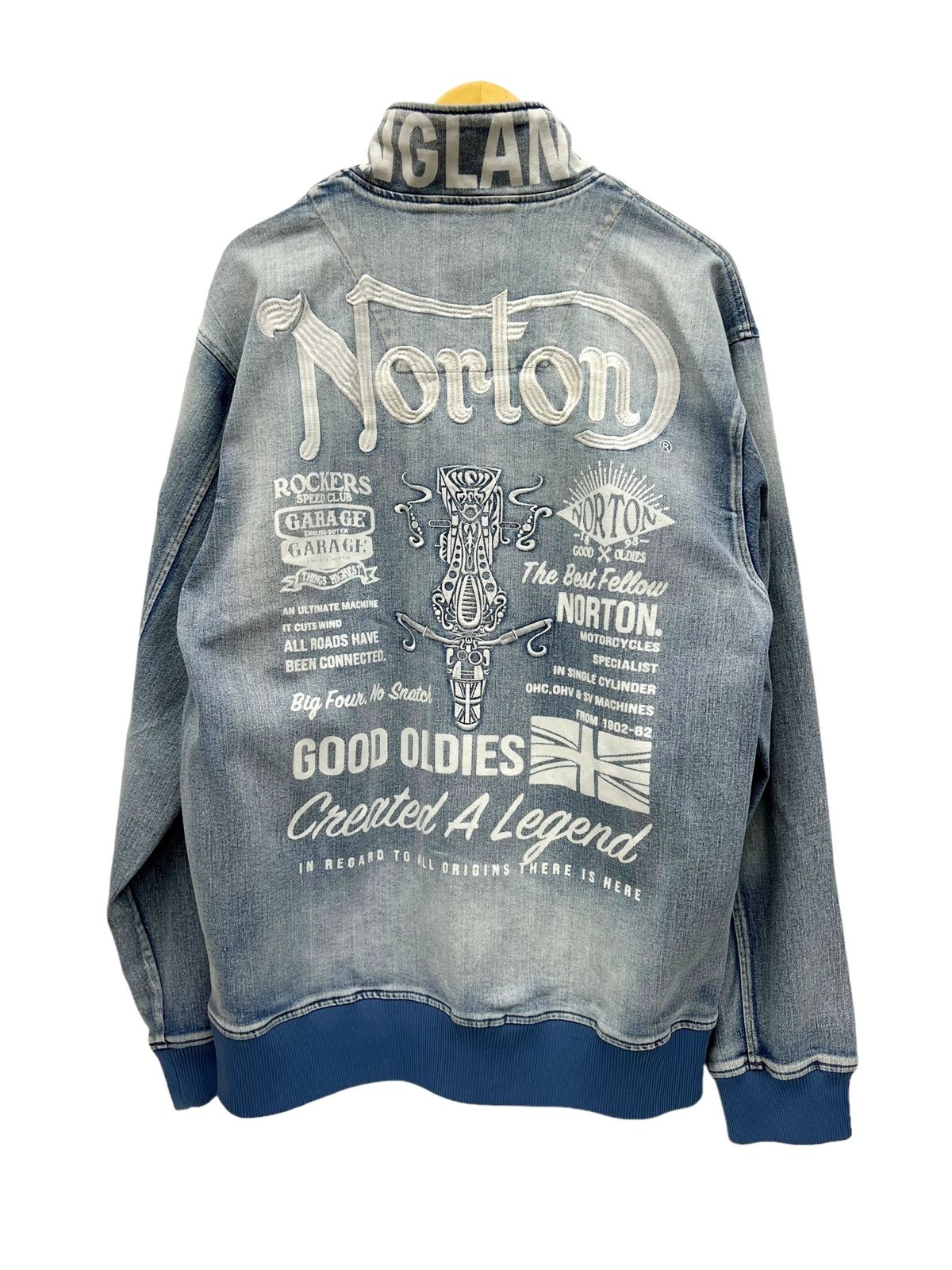 Norton ノートン　シングルライダース　デニムジャケット XXL 美品 楽天市場】ノートン NORTON Gジャン ドッグNortonロゴ 総刺繍