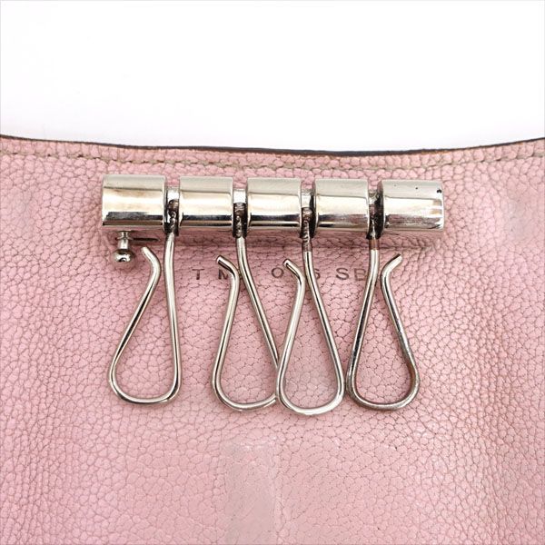 HERMES / エルメス ◇4連キーケース ベアン ピンク シルバー金具