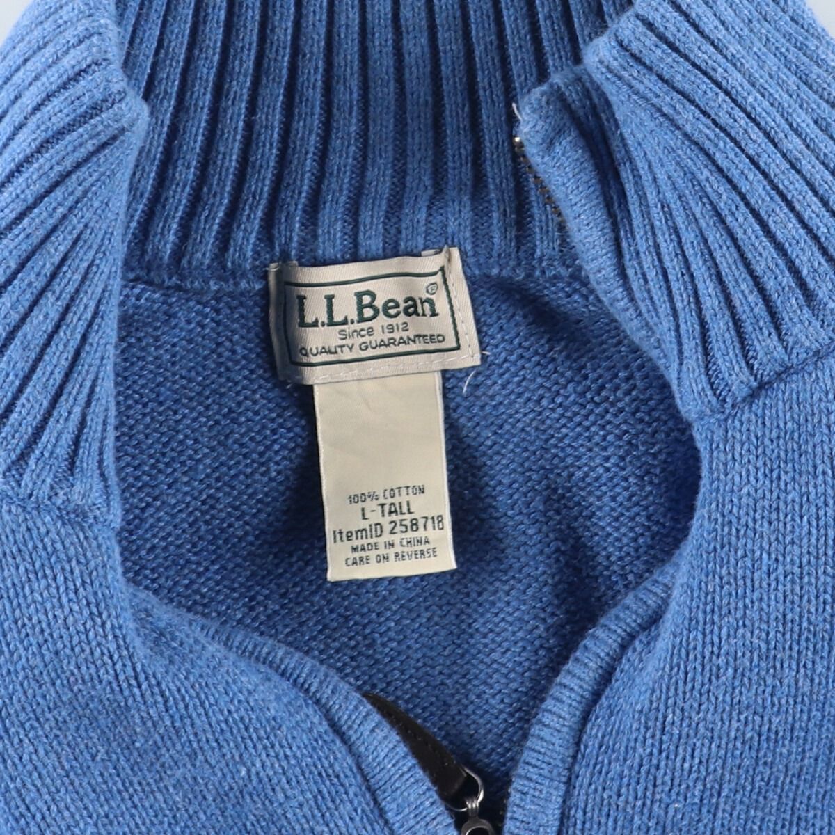 古着 エルエルビーン L.L.Bean コットンニットハーフジップセーター 