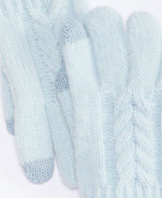 送料無料 スタイルアンドコー レディース 手袋 アクセサリー Women s Cable Knit Gloves Light Blue