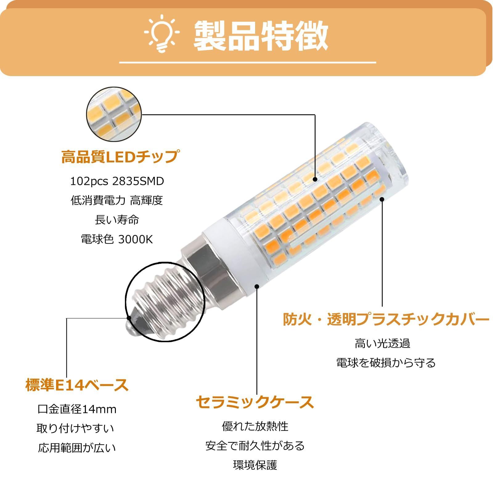 在庫処分】電球色 3000K（2個入り） 全方向広配光 省エネ省電力高輝度