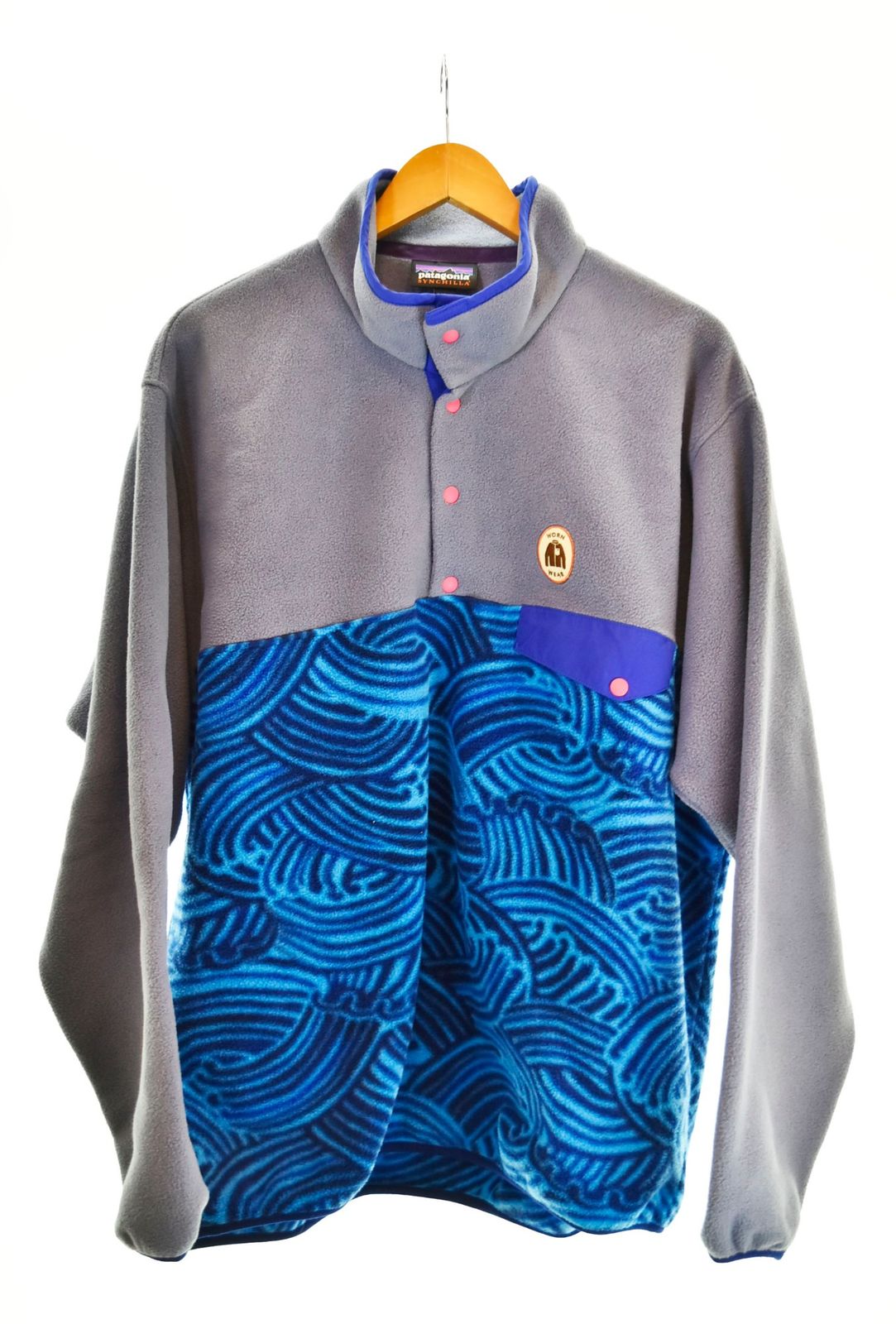 専用 Patagonia SYNCHILLA/タイダイ/サンダー/シンチラ パタゴニア PATAGONIA Synchilla シンチラスナップT グレー
